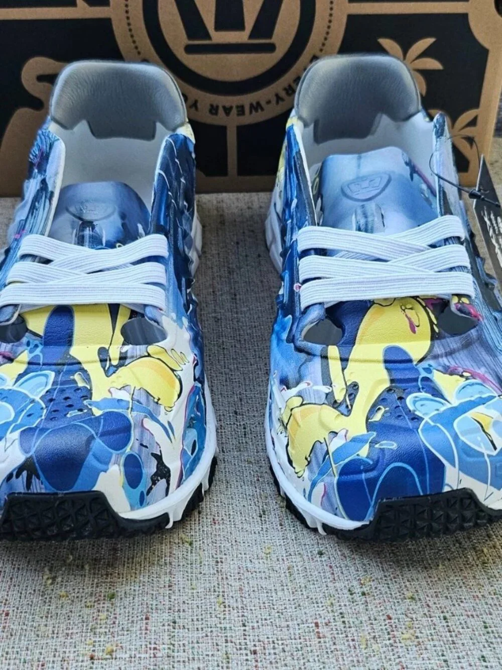 Crosskix Shoes Confetti Blue Waterproof Summer Sneaker Lace Up Size 6US 38EU Box